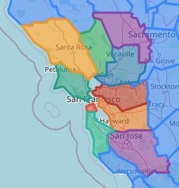 A map of san francisco and surrounding areas