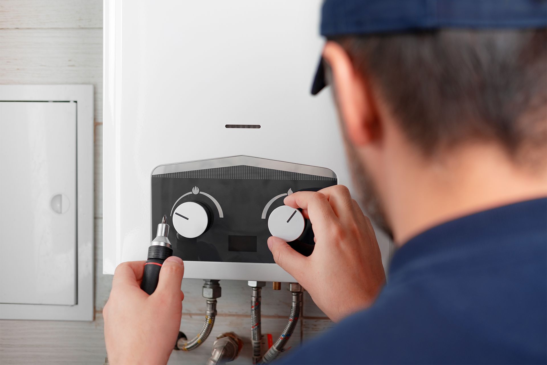 checking the water heater