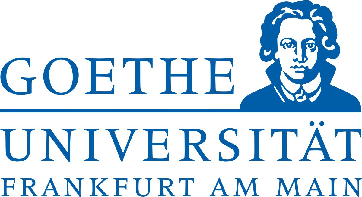 En blå logo for goethe universitat frankfurt am main