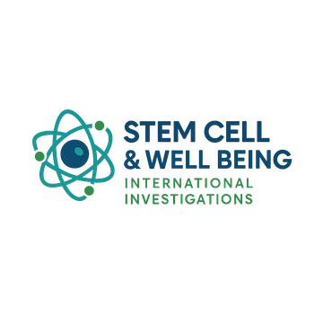 Logo for Stem Cell & Well Being International Investigations. Features an atom icon and text.