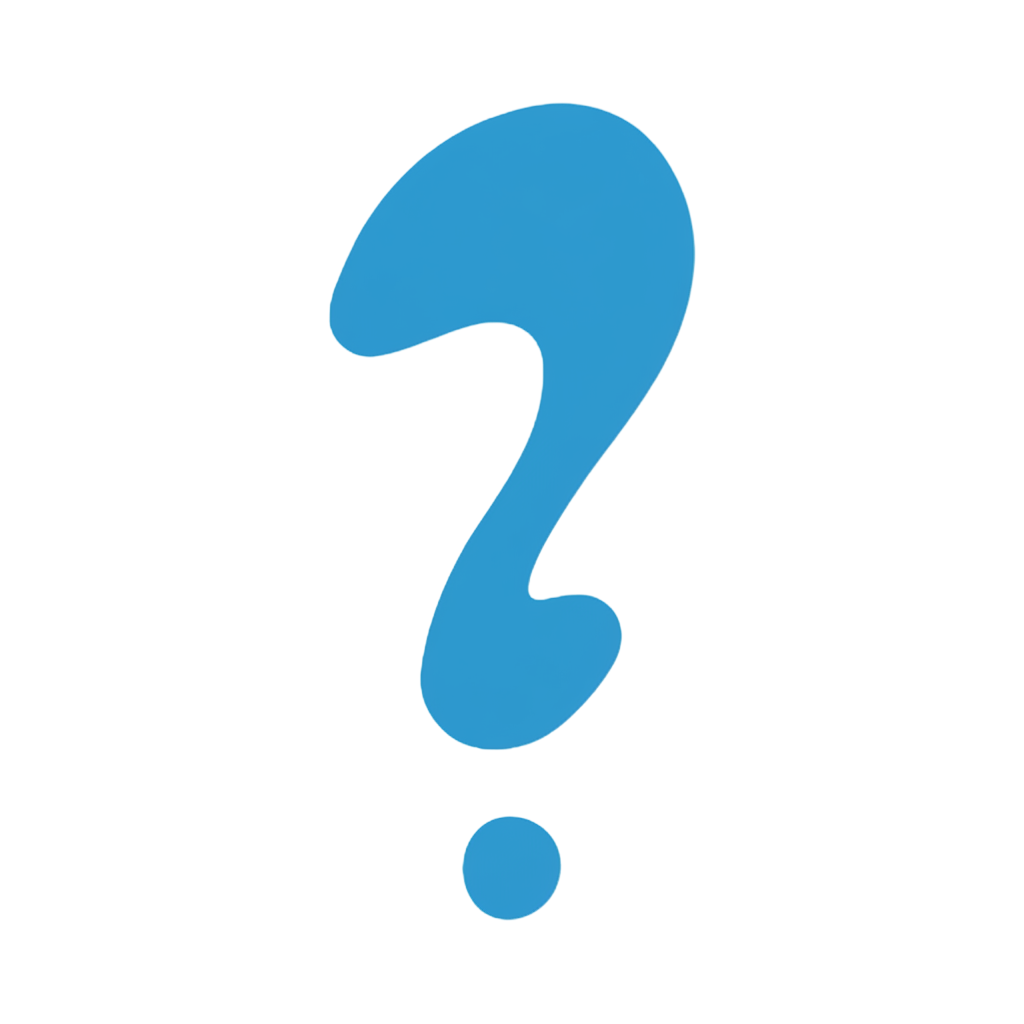 Whats The Point Logo Blue question mark icon on a white background