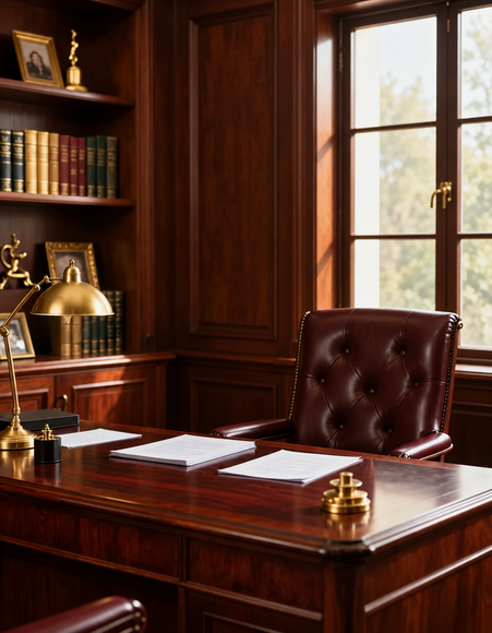 Woman reviewing documents in a private office