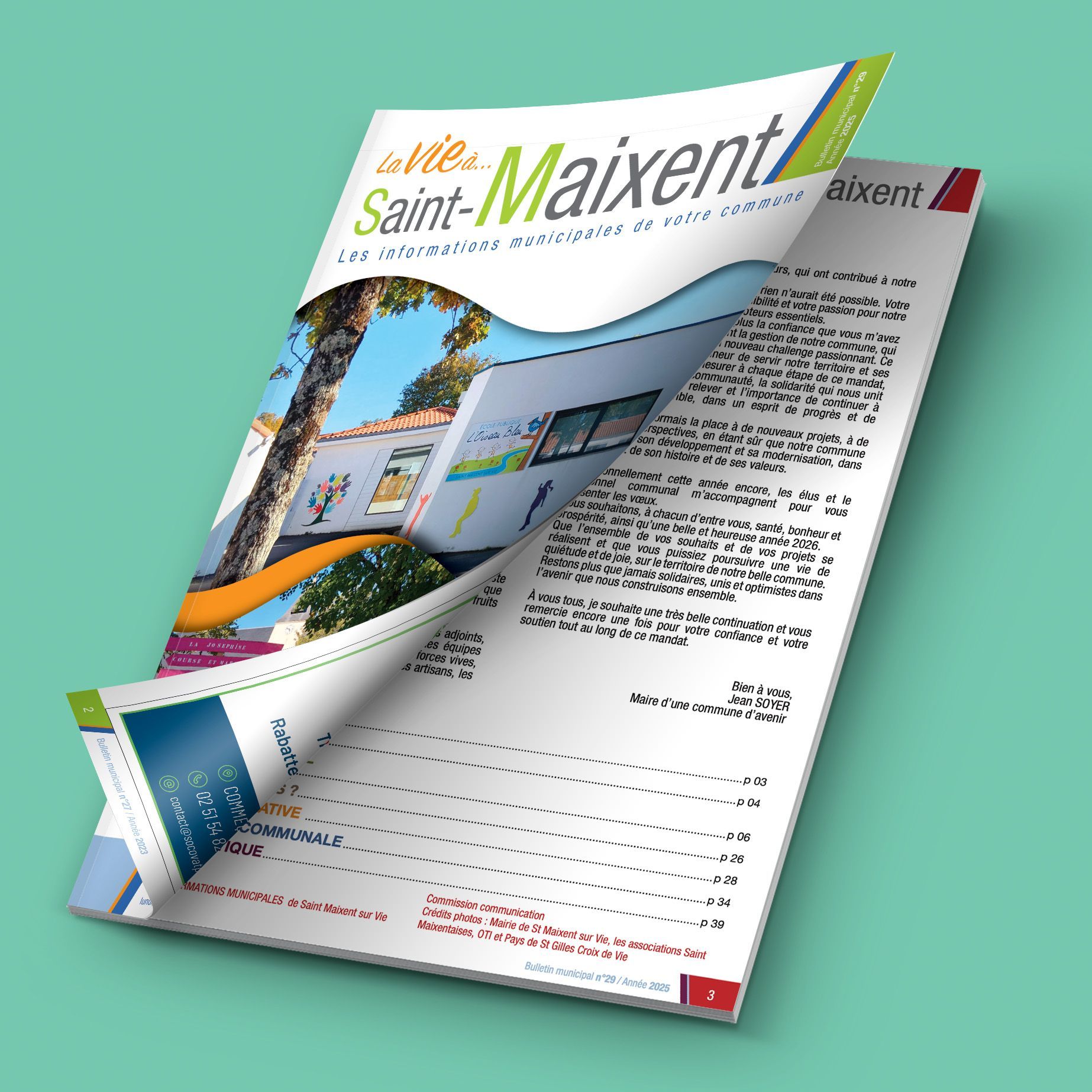 Un bulletin d'information intitulé « Ville Saint-Maixent » avec des pages partiellement tournées