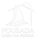 Logotipo da Pousada Casa da Sogra com o contorno de uma casa e um ícone de palmeira.