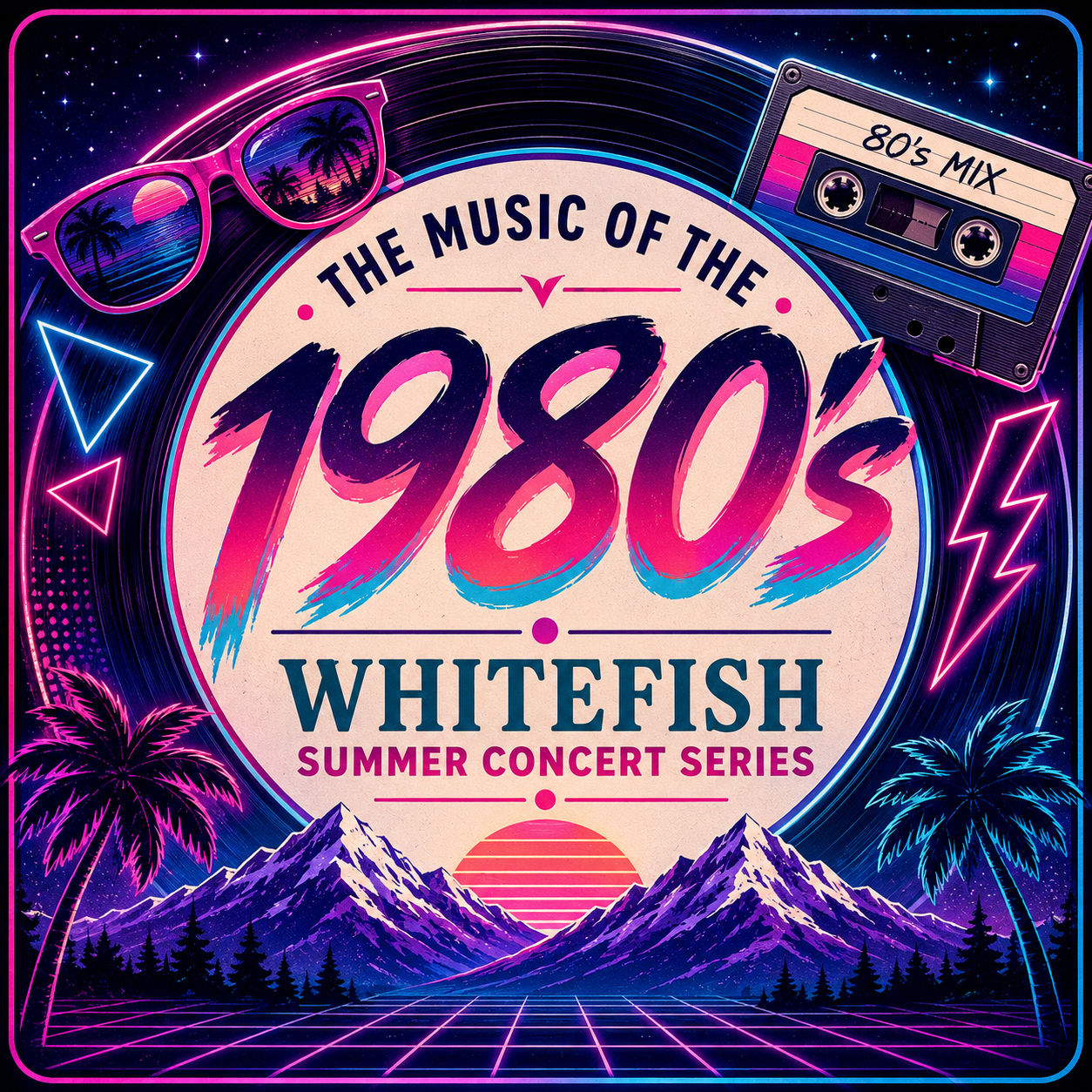 Retro poster for Whitefish Summer Concert Series: 