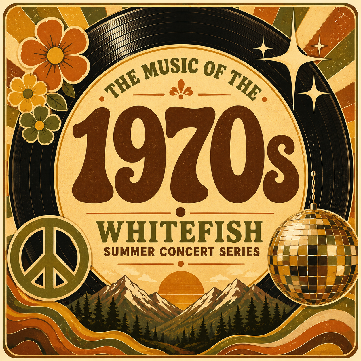 Retro poster for Whitefish Summer Concert Series: 