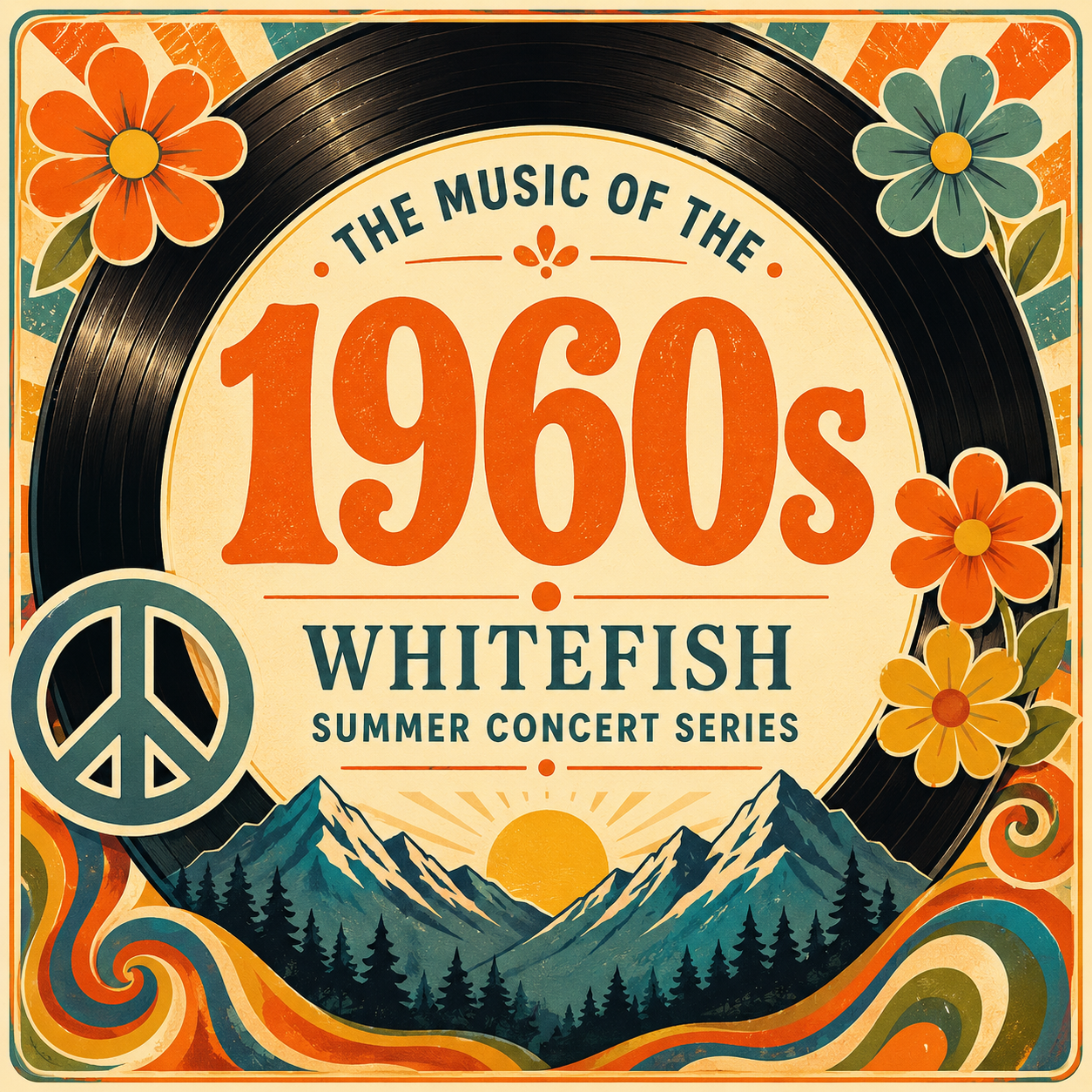Retro poster for Whitefish Summer Concert Series: 