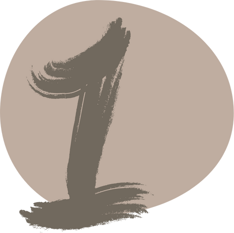 Le chiffre 1 est dessiné au pinceau dans un cercle