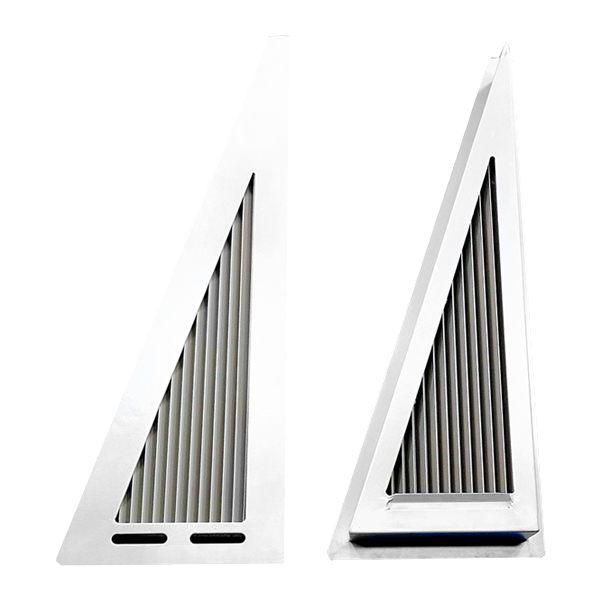 Stainless steel air damper (fire flap) for marine engine rooms. 