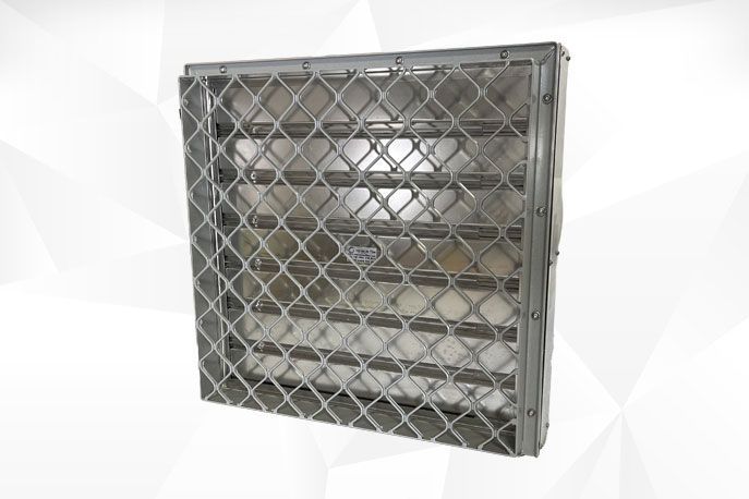 Stainless steel air damper with a protective guard for the Spvitzer offshore transfer vessel
