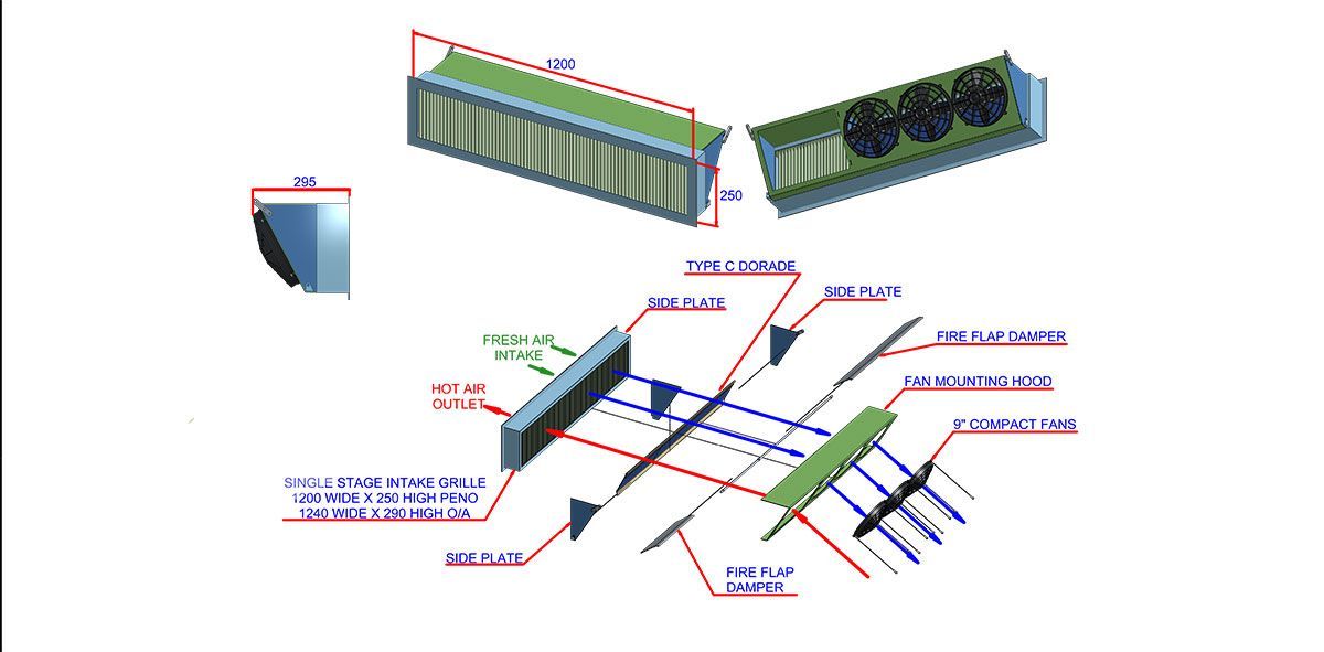 The airflow plan for the NSW Search and Rescue boats Woolgoolga.