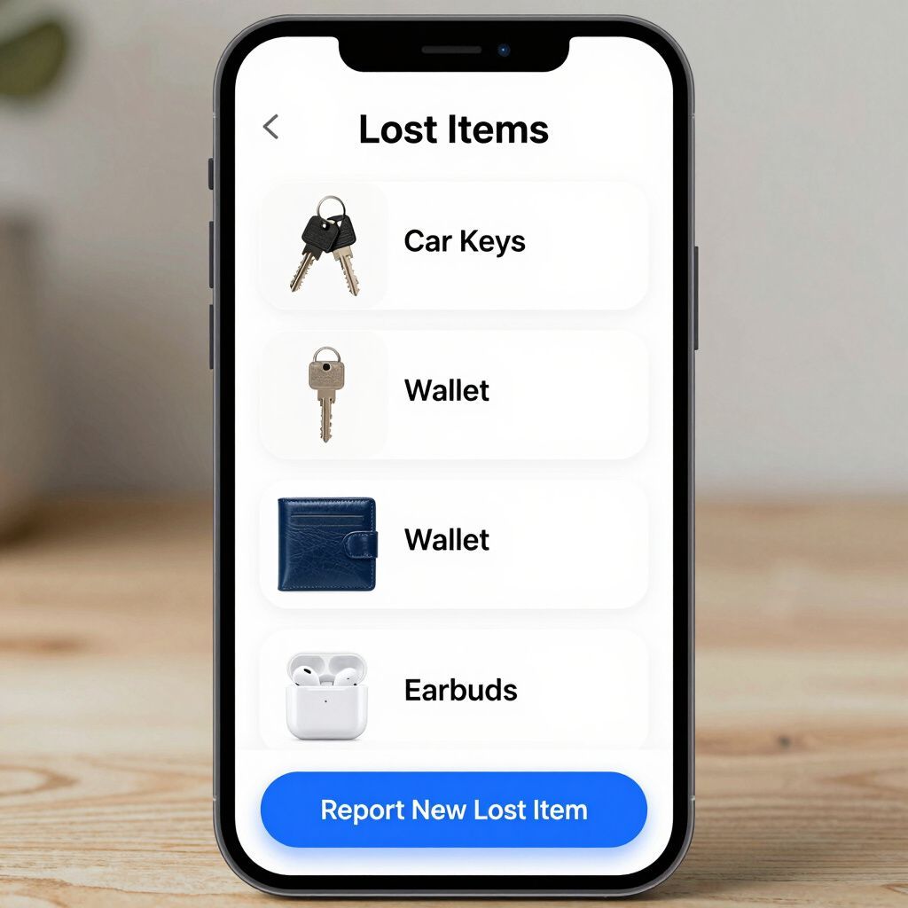 Smartphoneskærm, der viser en liste over 