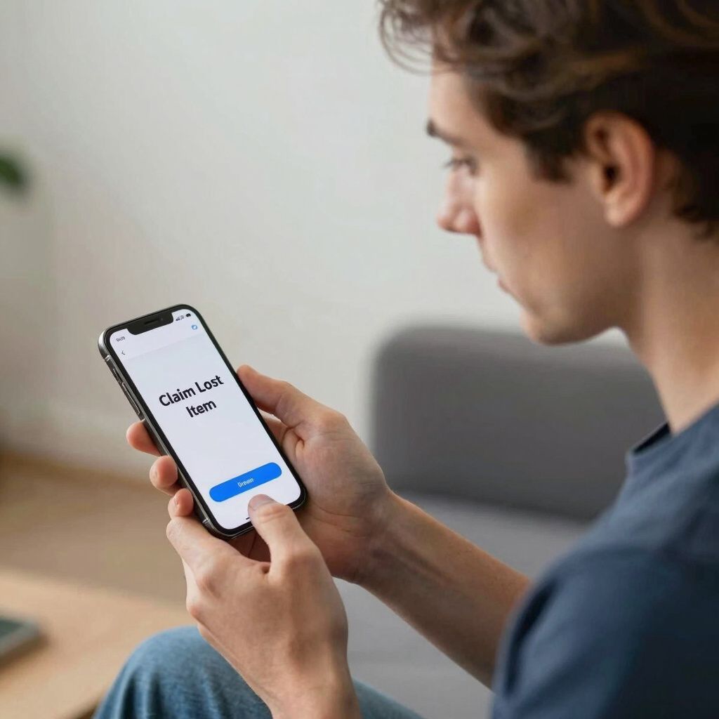 Person, der bruger en smartphone med en chat-loginskærm på en sofa indendørs