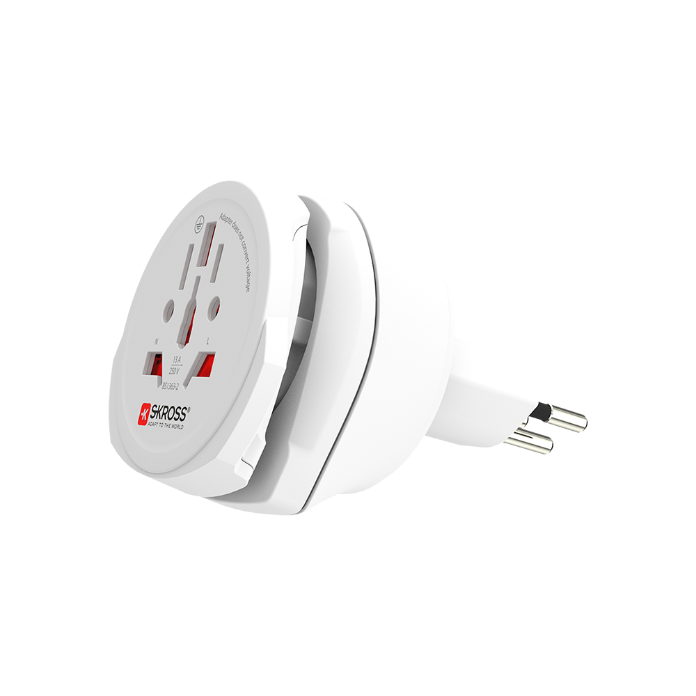 Skross Combo World to Switzerland 3-Pole Travel Adapter