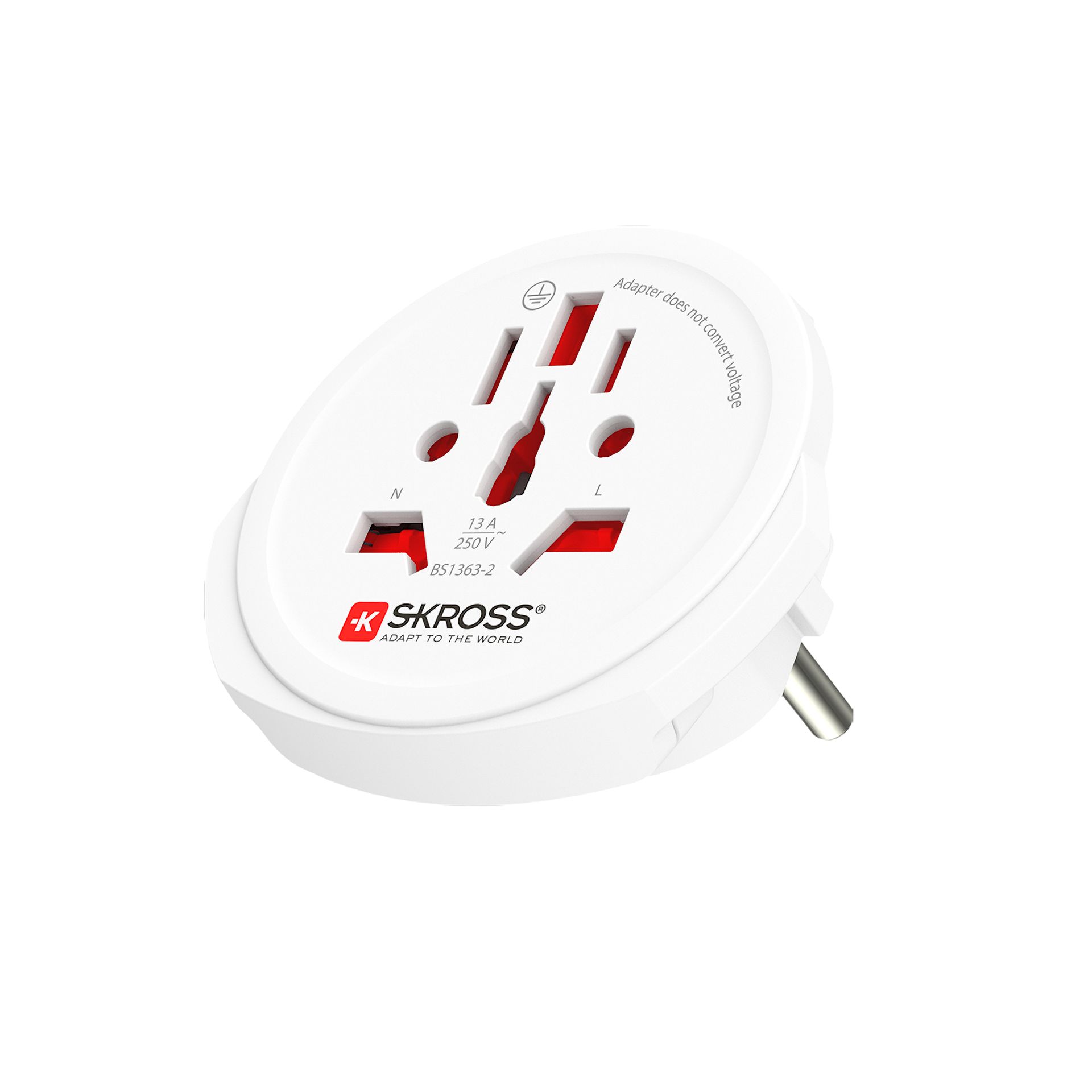 Skross World to Europe 3-Pole Travel Adapter