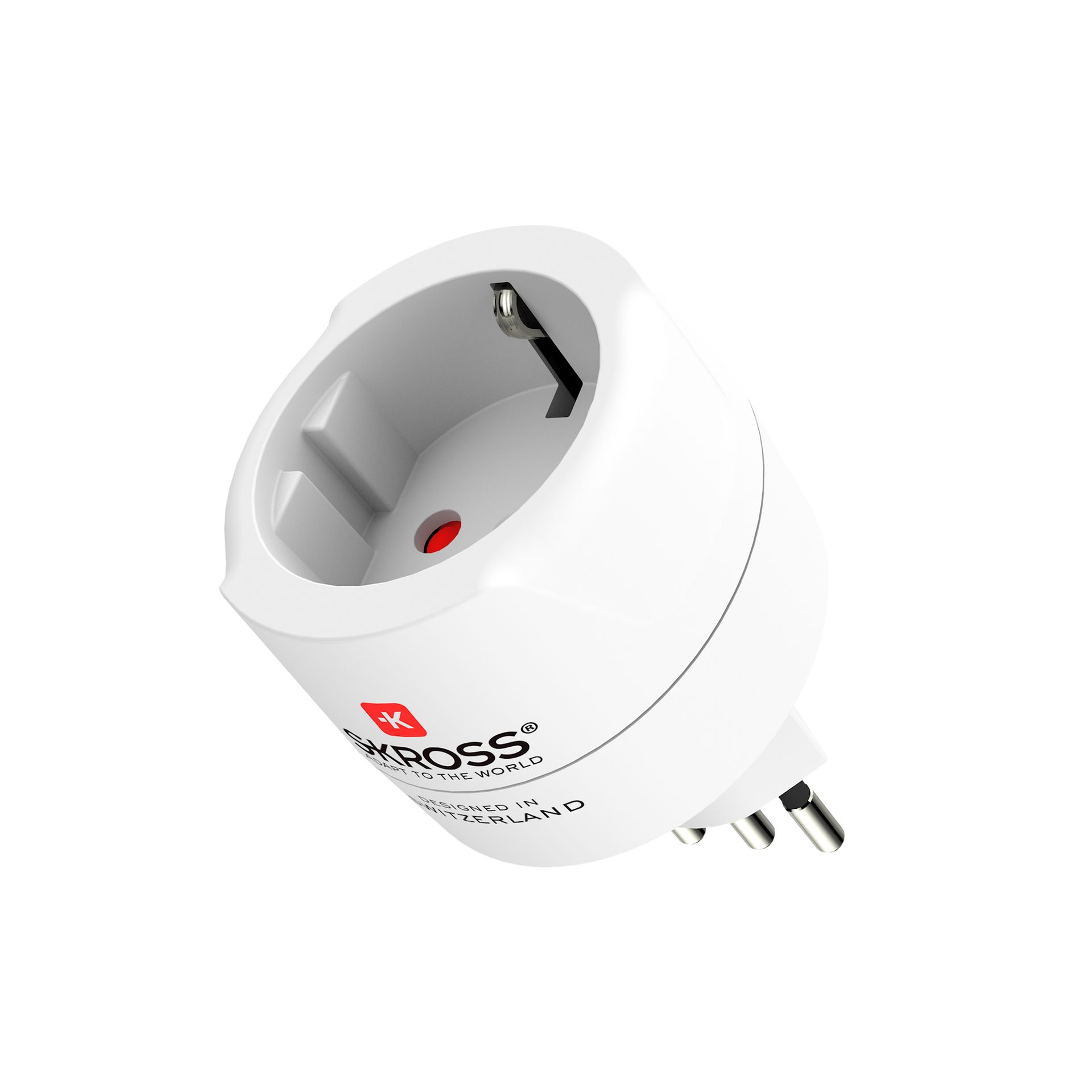 Skross Europe to Switzerland + Italy + Brazil 3-Pole Travel Adapter