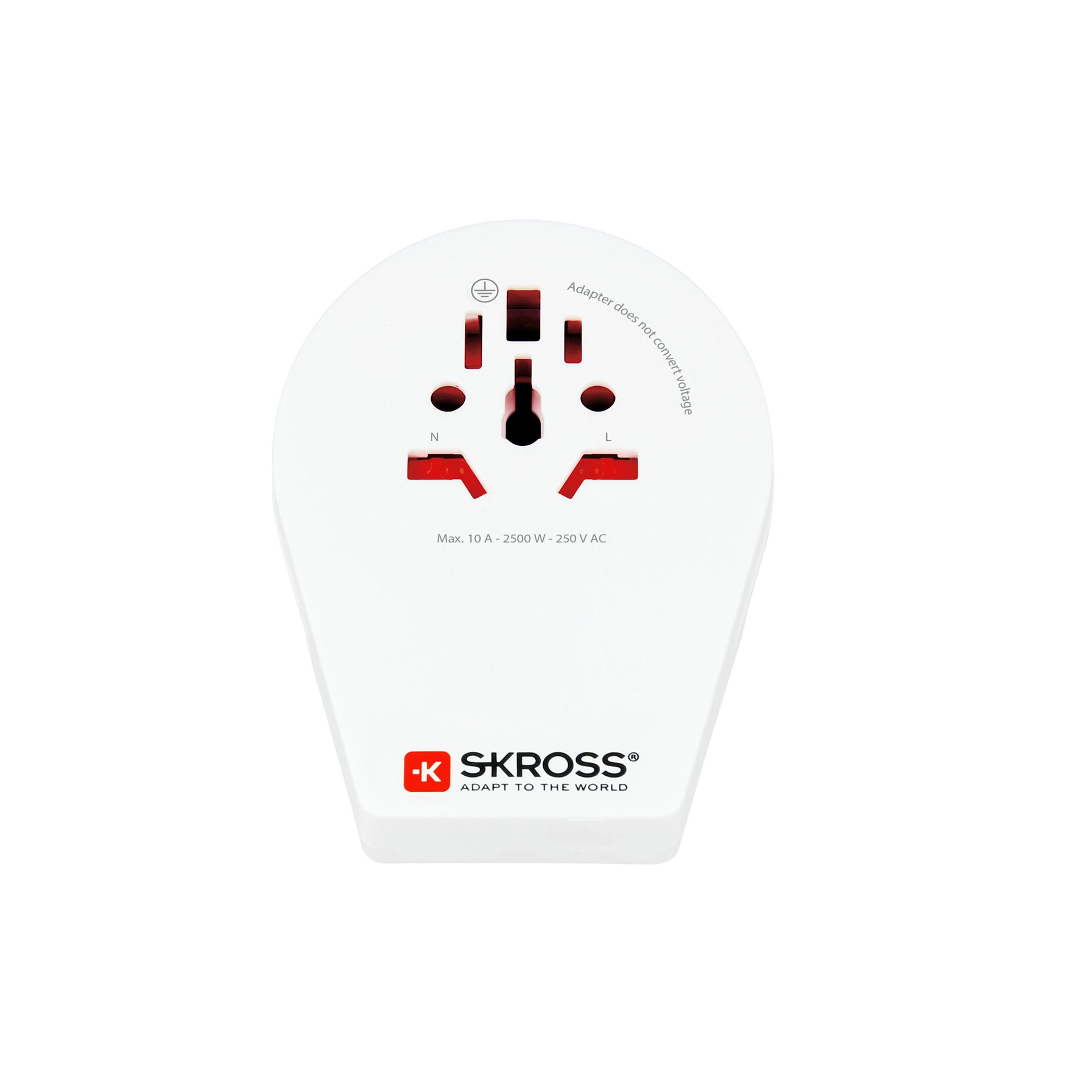 Skross World to Switzerland + Italy + Brazil 3-Pole Travel Adapter