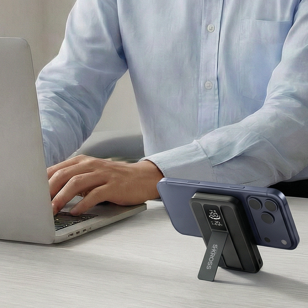 Power stand with pass through charging