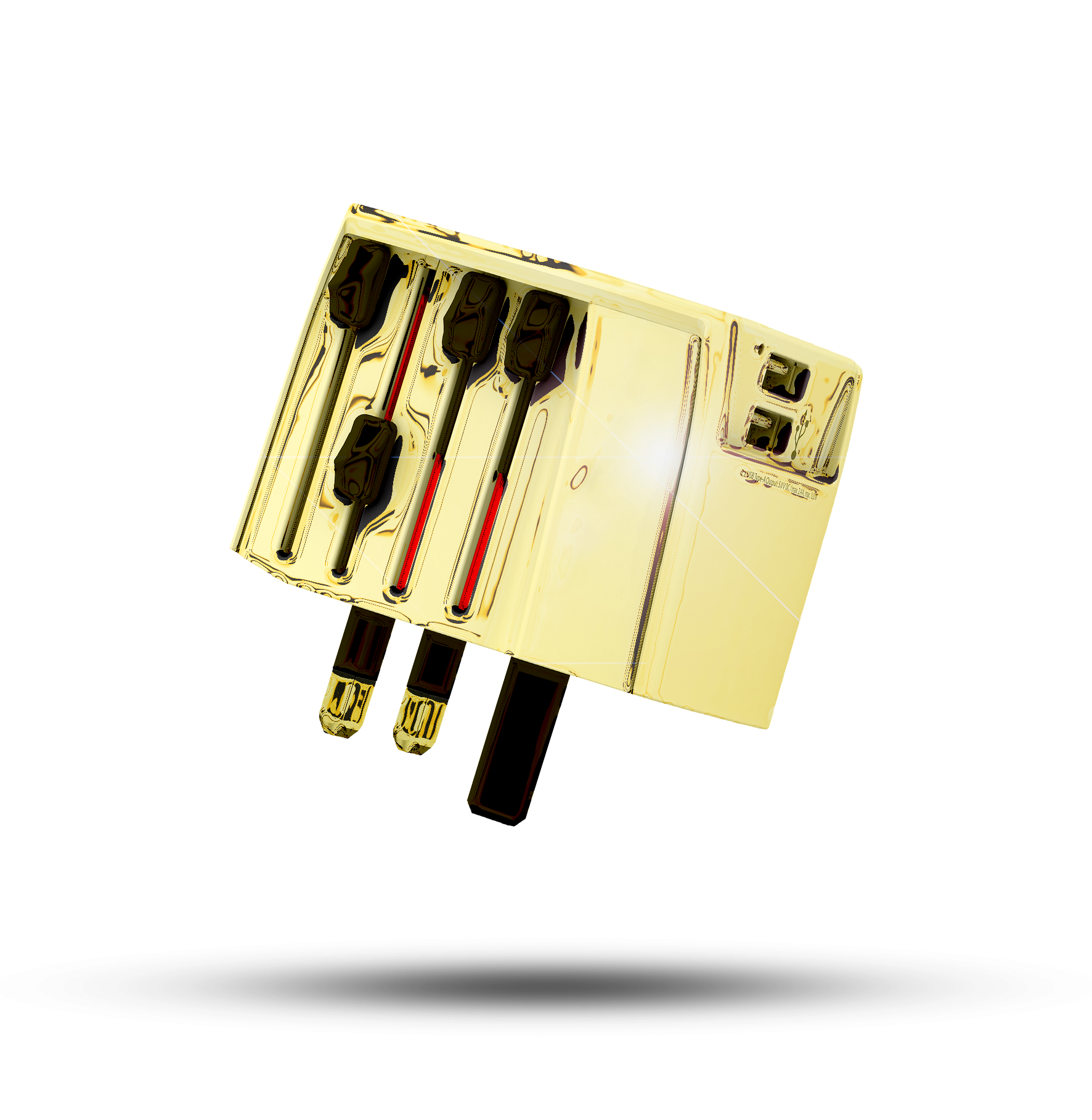 Golden travel adapter