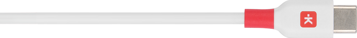 A white object with a red ring on it.