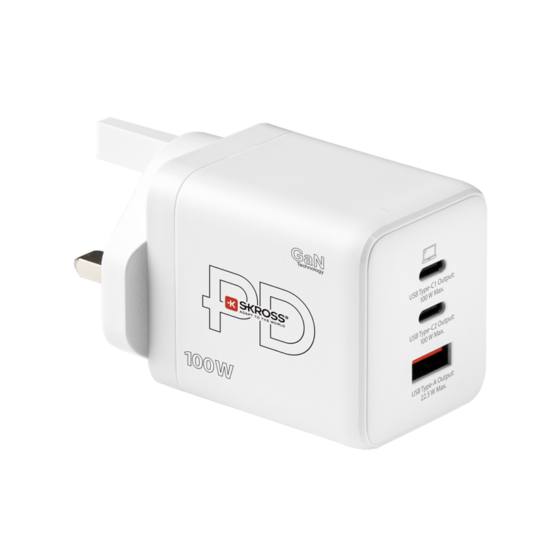 100w UK USB Charger with 3 USB Sockets