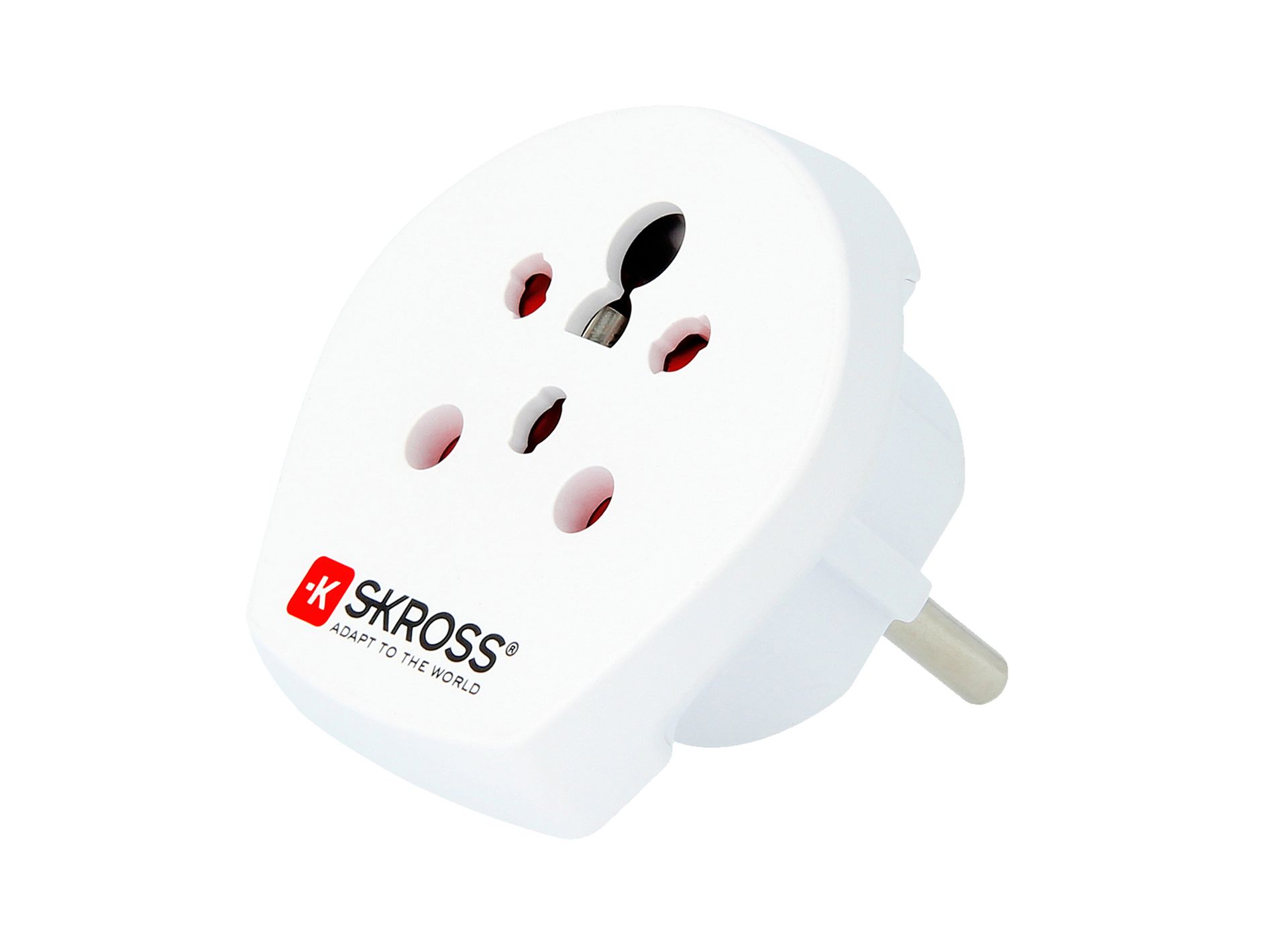 Skross India-Israel-Denmark to Europe travel adapter side on