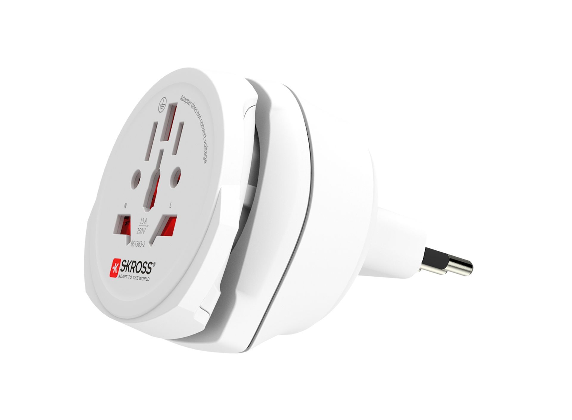 Skross Combo World to Italy Travel Adapter side on