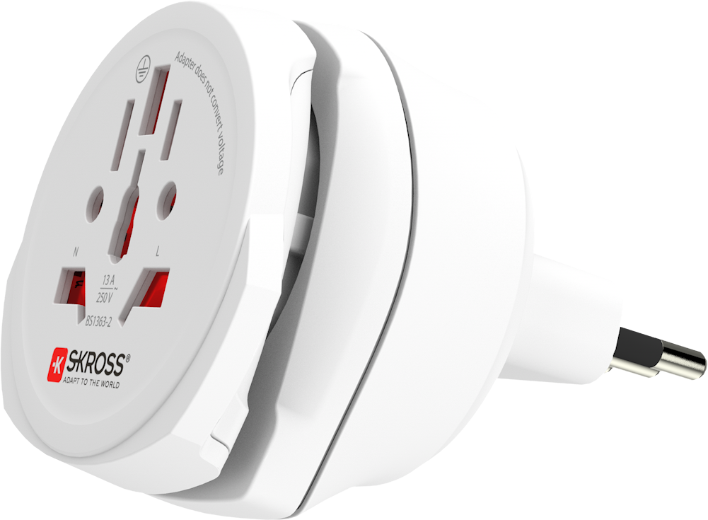 Skross 3-Pole Combo World to Italy Travel Adapter