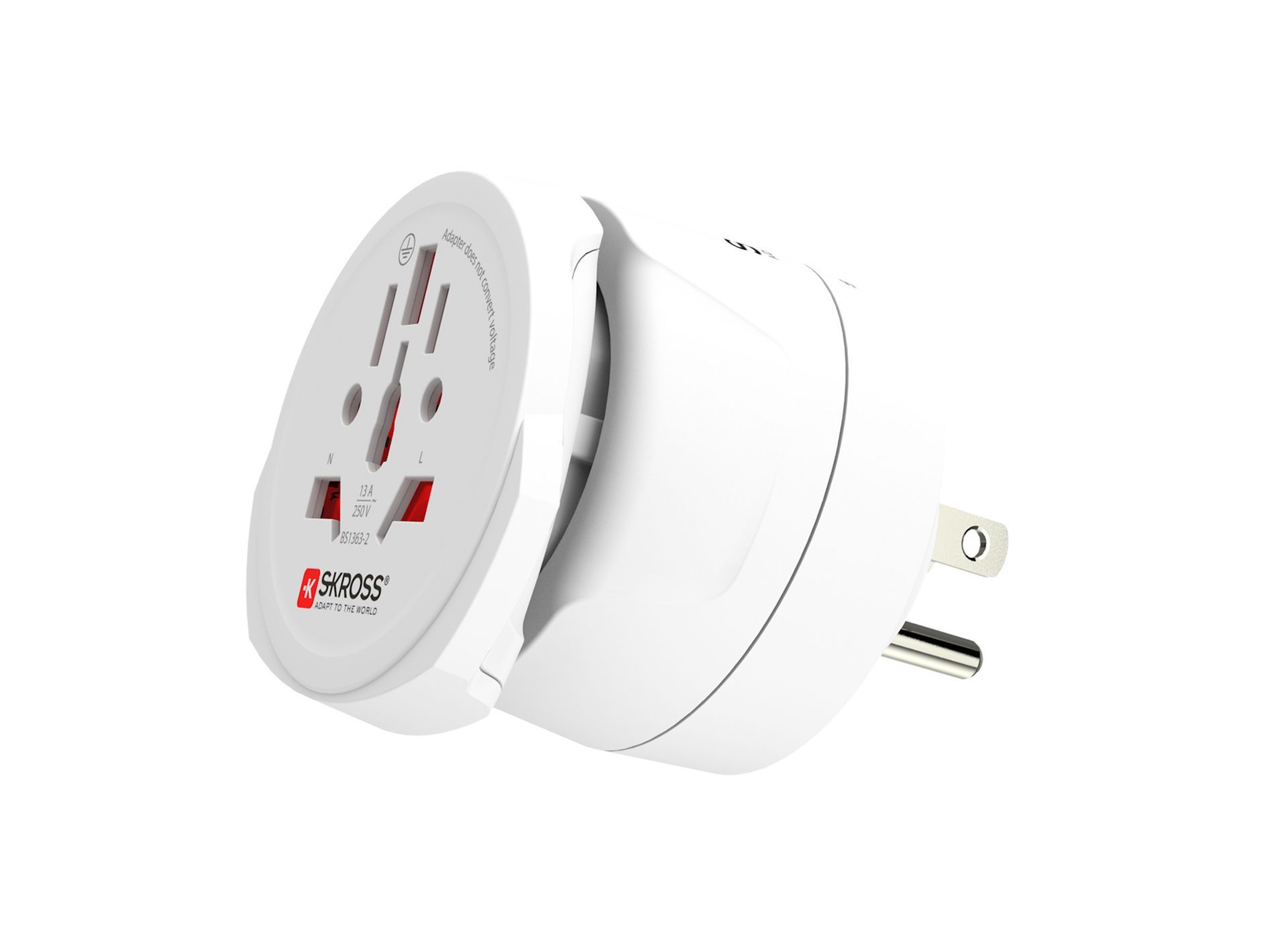 Skross Combo World to USA Travel Adapter side on
