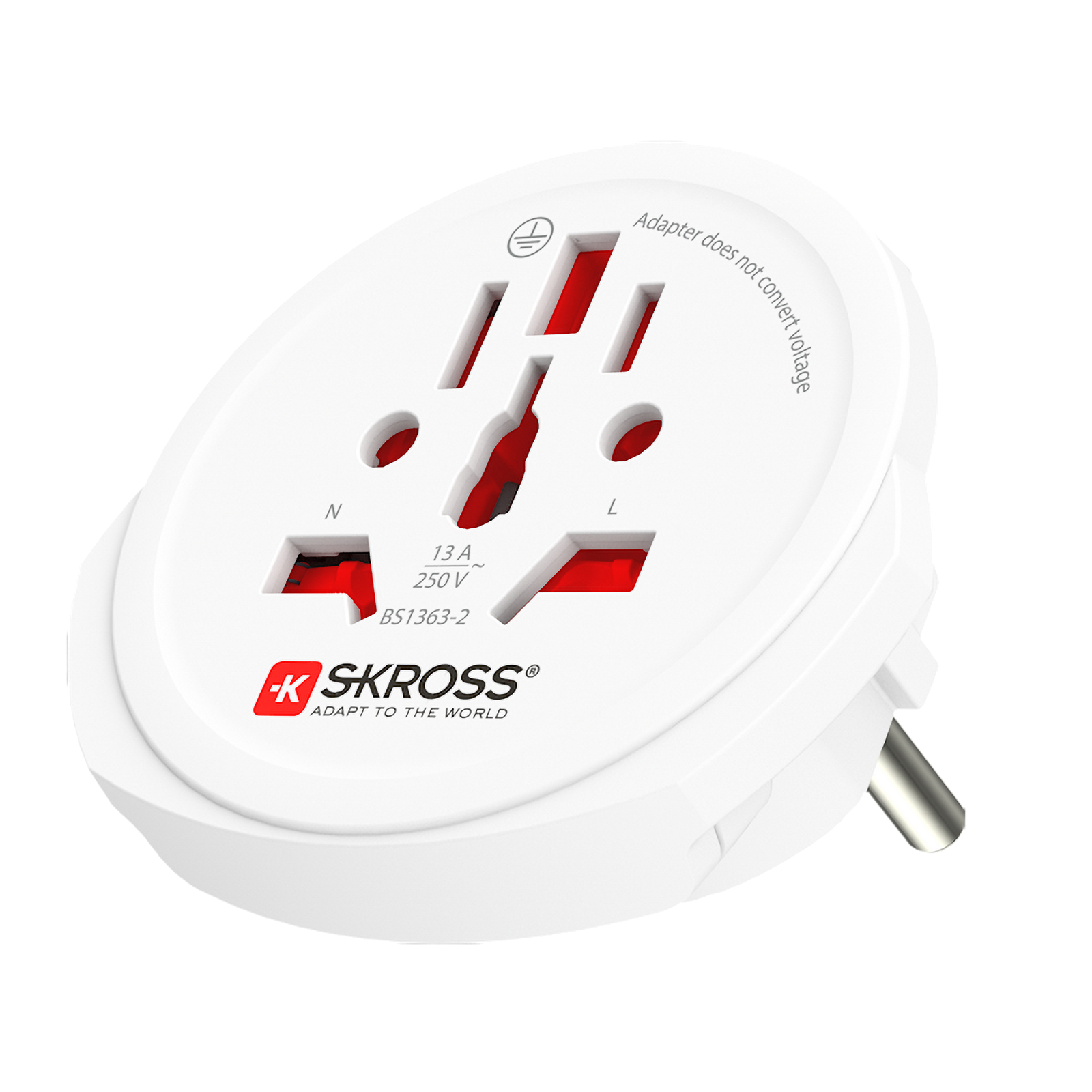 Skross 3-Pole World to Europe Travel Adapter