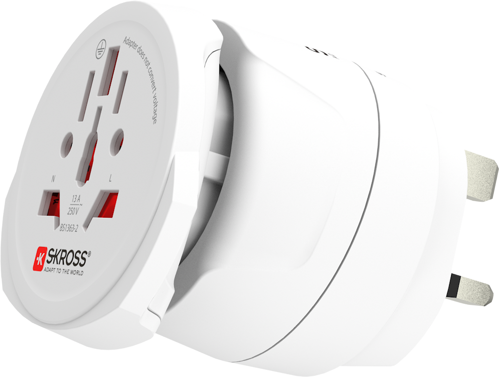 Skross 3-Pole Combo World to UK Travel Adapter