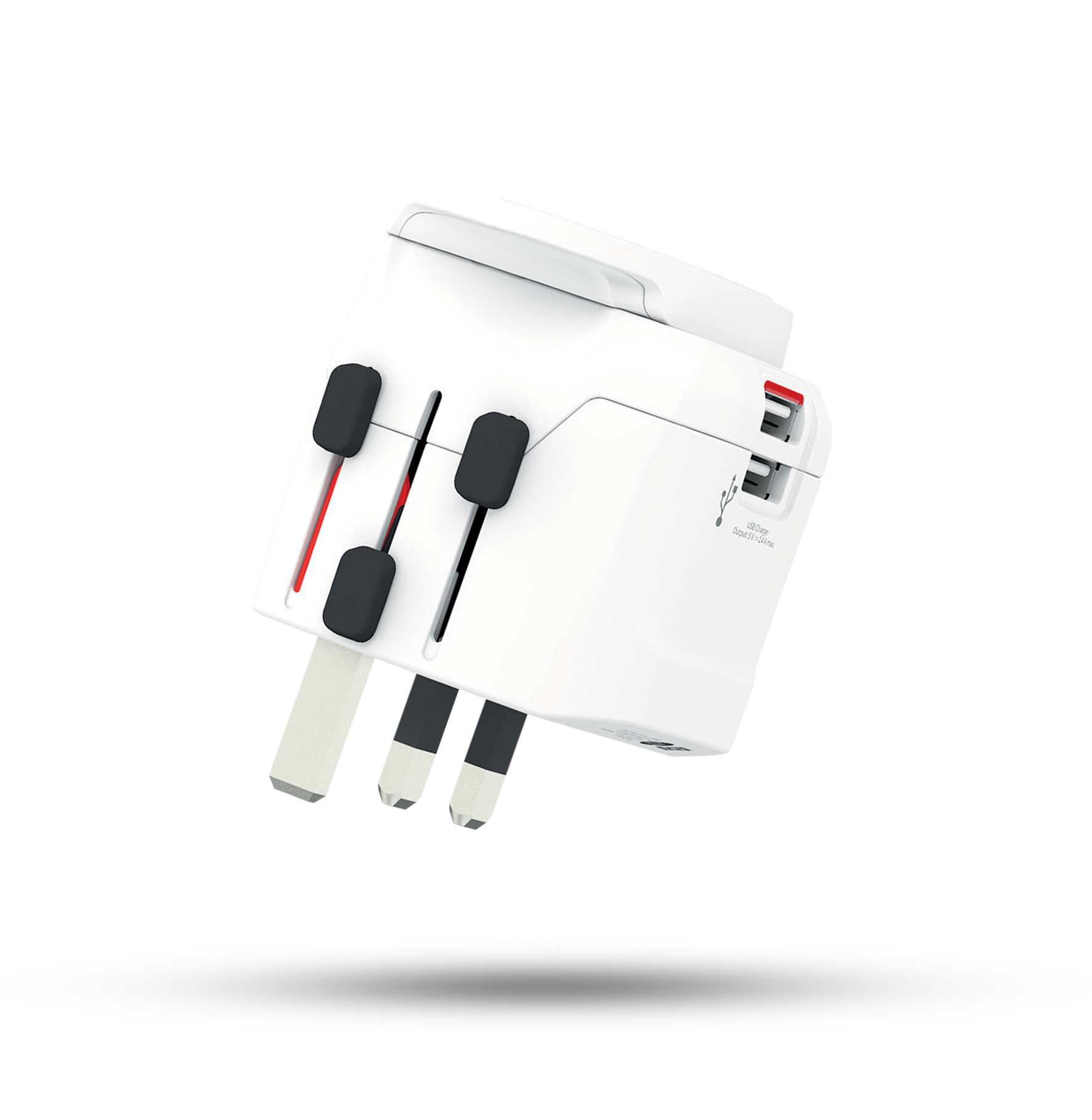 Skross 3-Pole PRO Light USB 2xA - World Travel Adapter