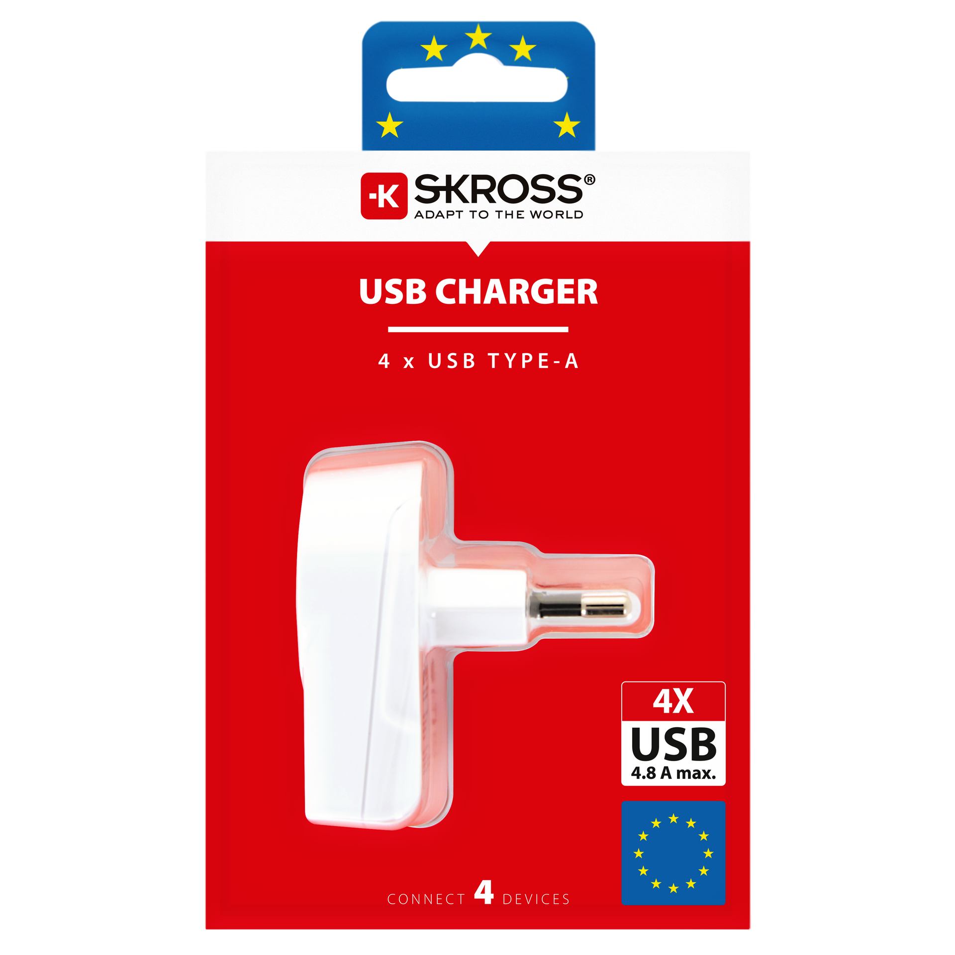 Skross USB Charger. Euro USB Charger (4xA) Packaging