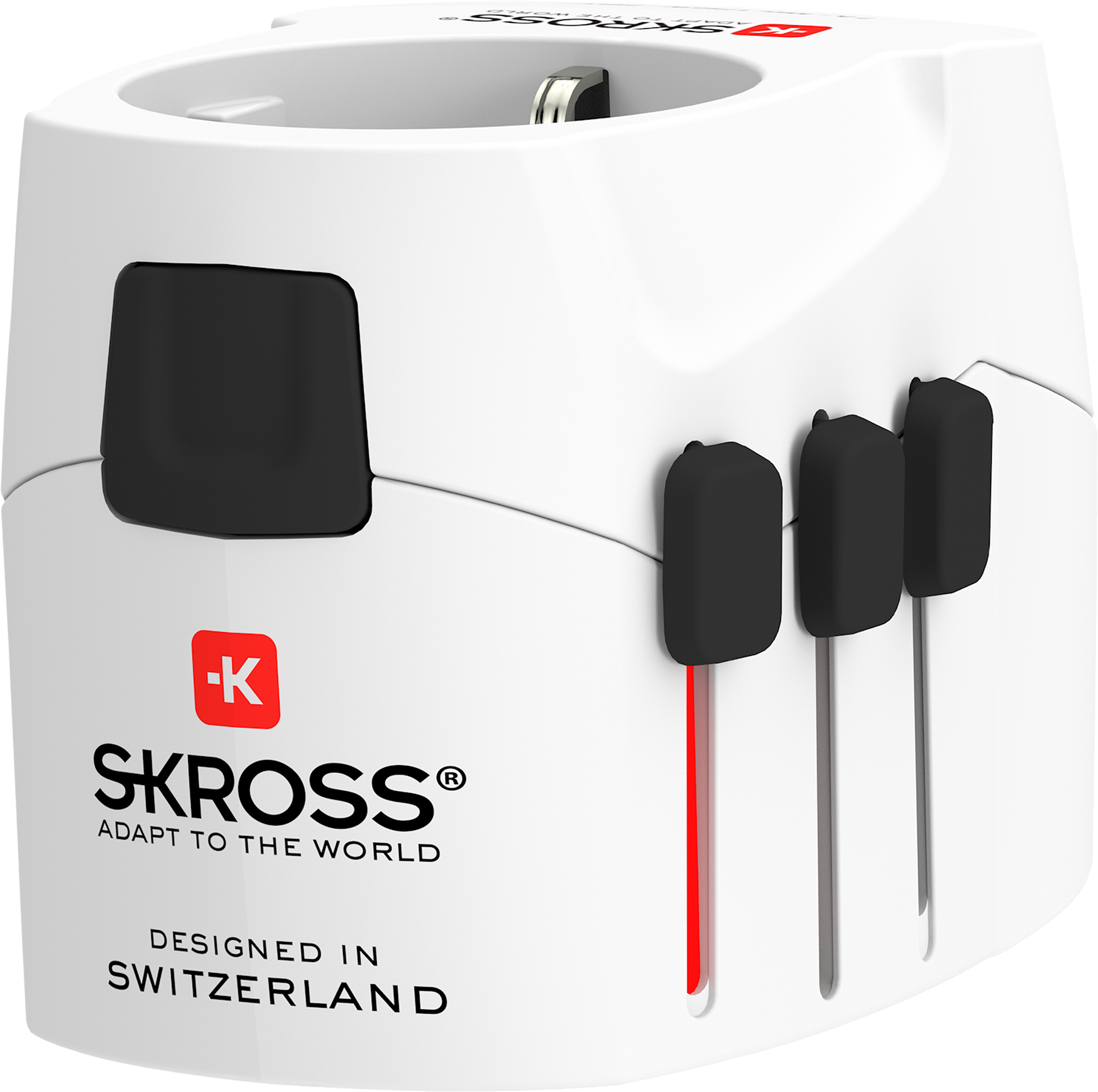 Skross 3-Pole PRO Light USB 2xA Travel Adapter