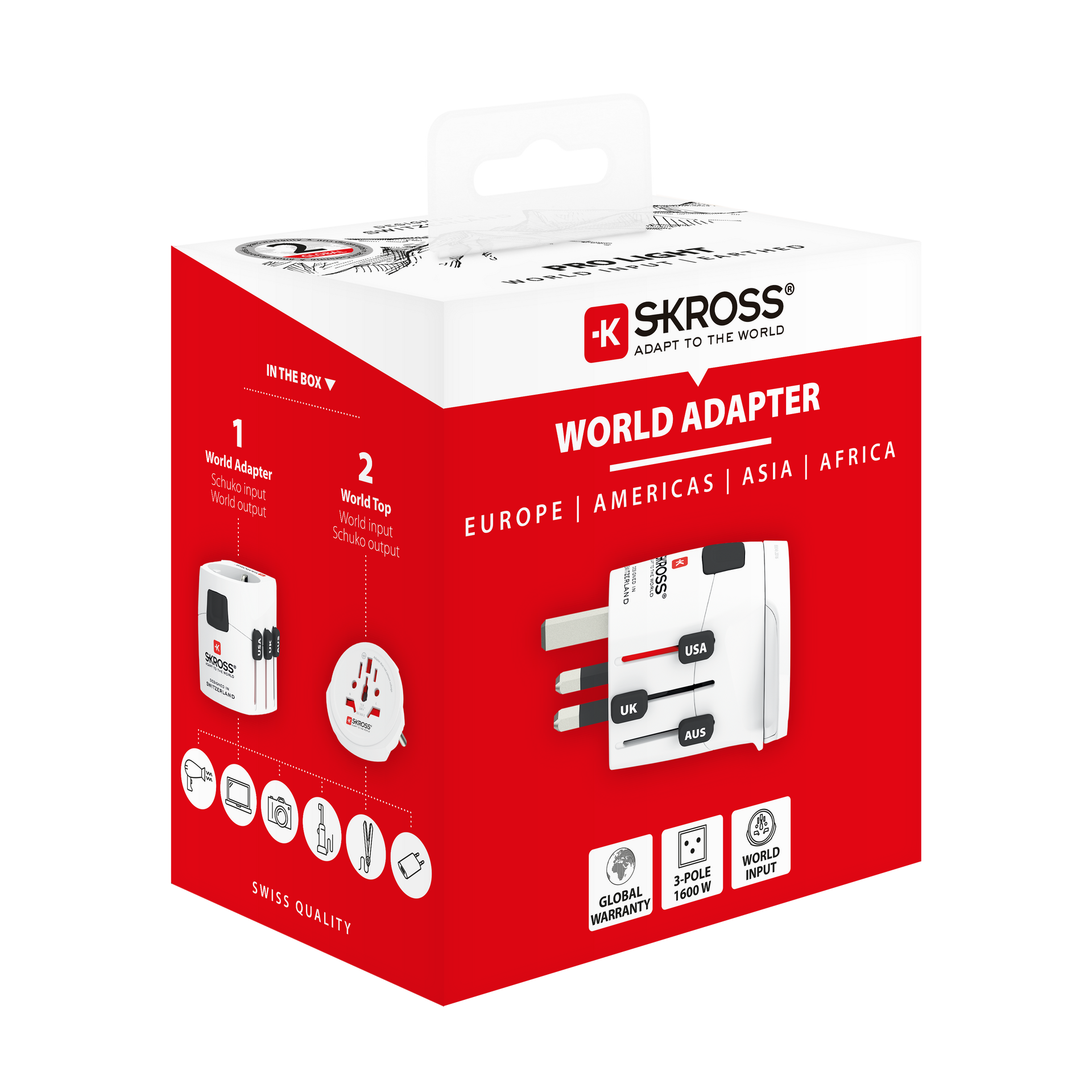 Skross 3-Pole PRO Light - World Travel Adapter Packaging