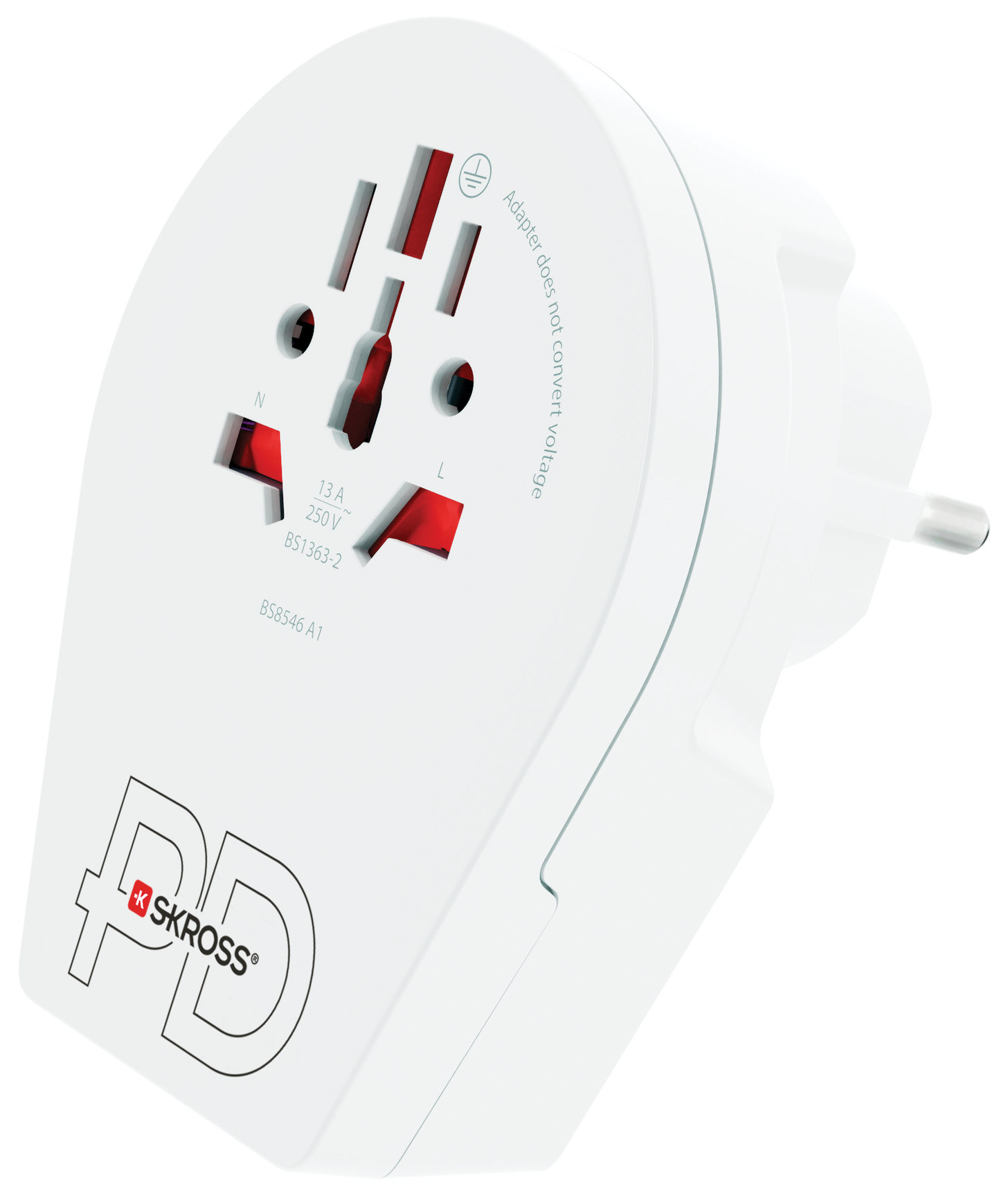 Skross 3-Pole World to Europe USB C20PD Travel Adapter 