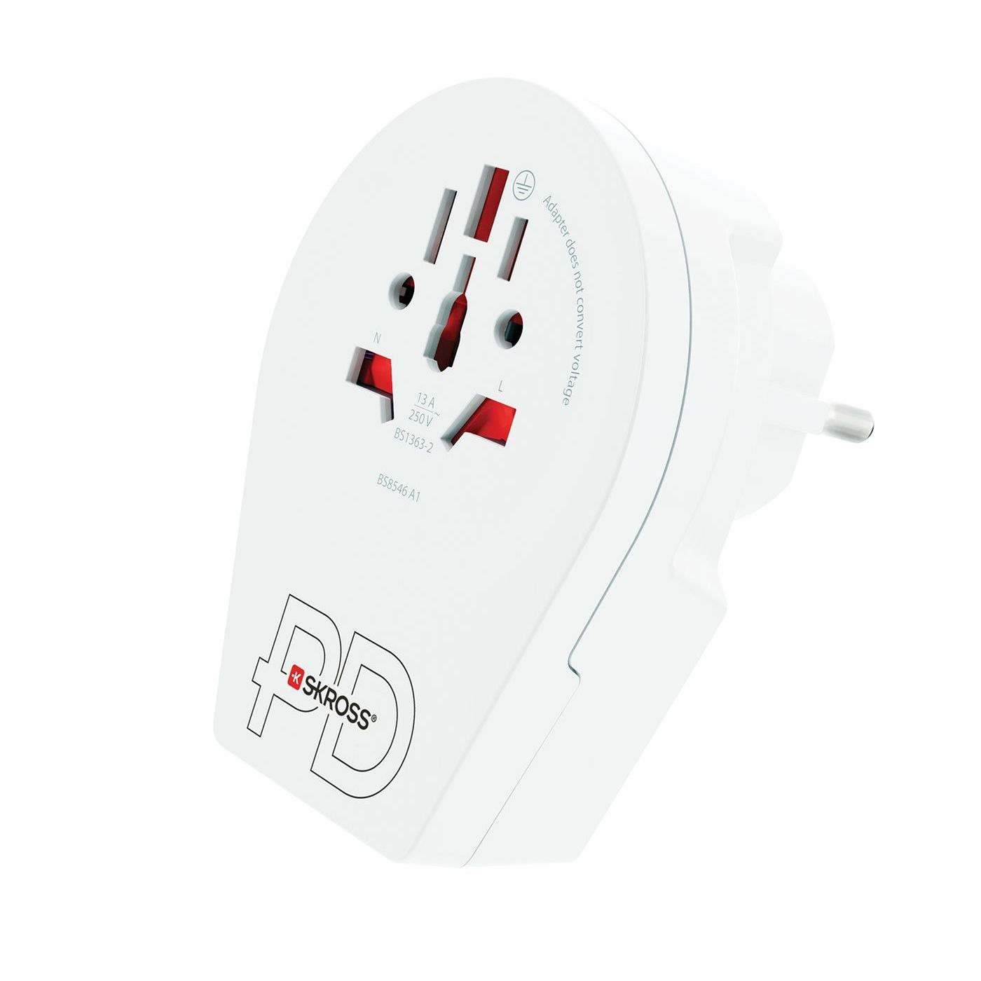Skross World to Europe USB CPD20 3-Pole power delivery Travel Adapter