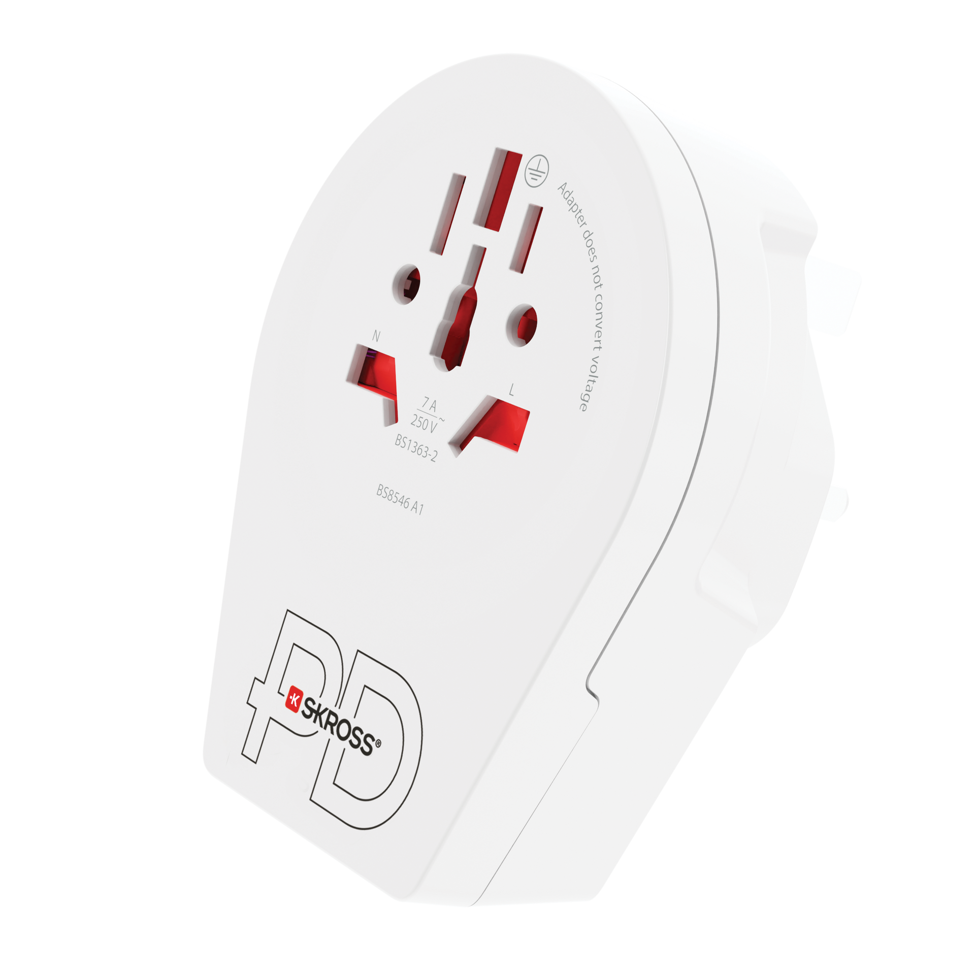 Skross 3-Pole World to UK USB AC20PD Travel Adapter
