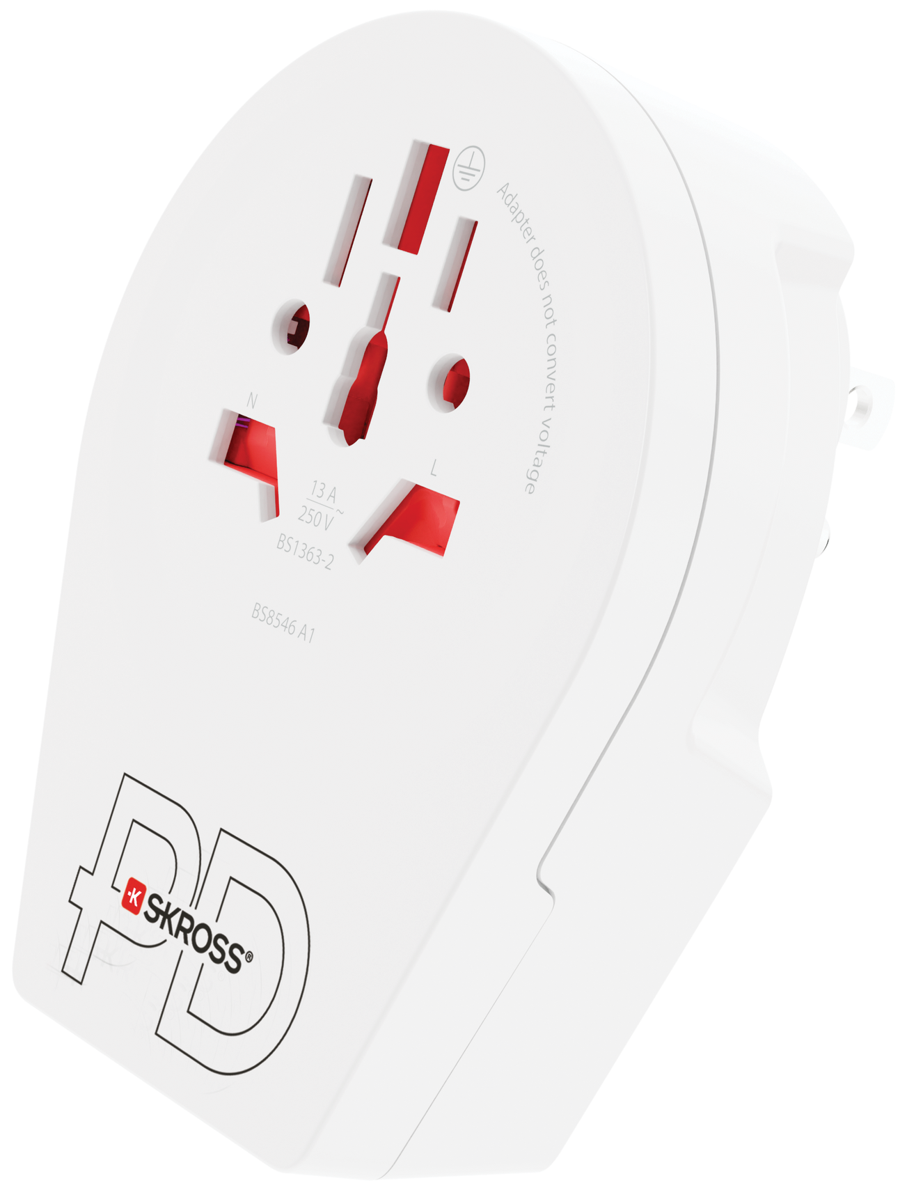 Skross 3-Pole World to USA USB AC20PD Travel Adapter
