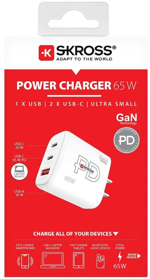 Skross USB Charger. Power Charger 65W GaN US Packaging