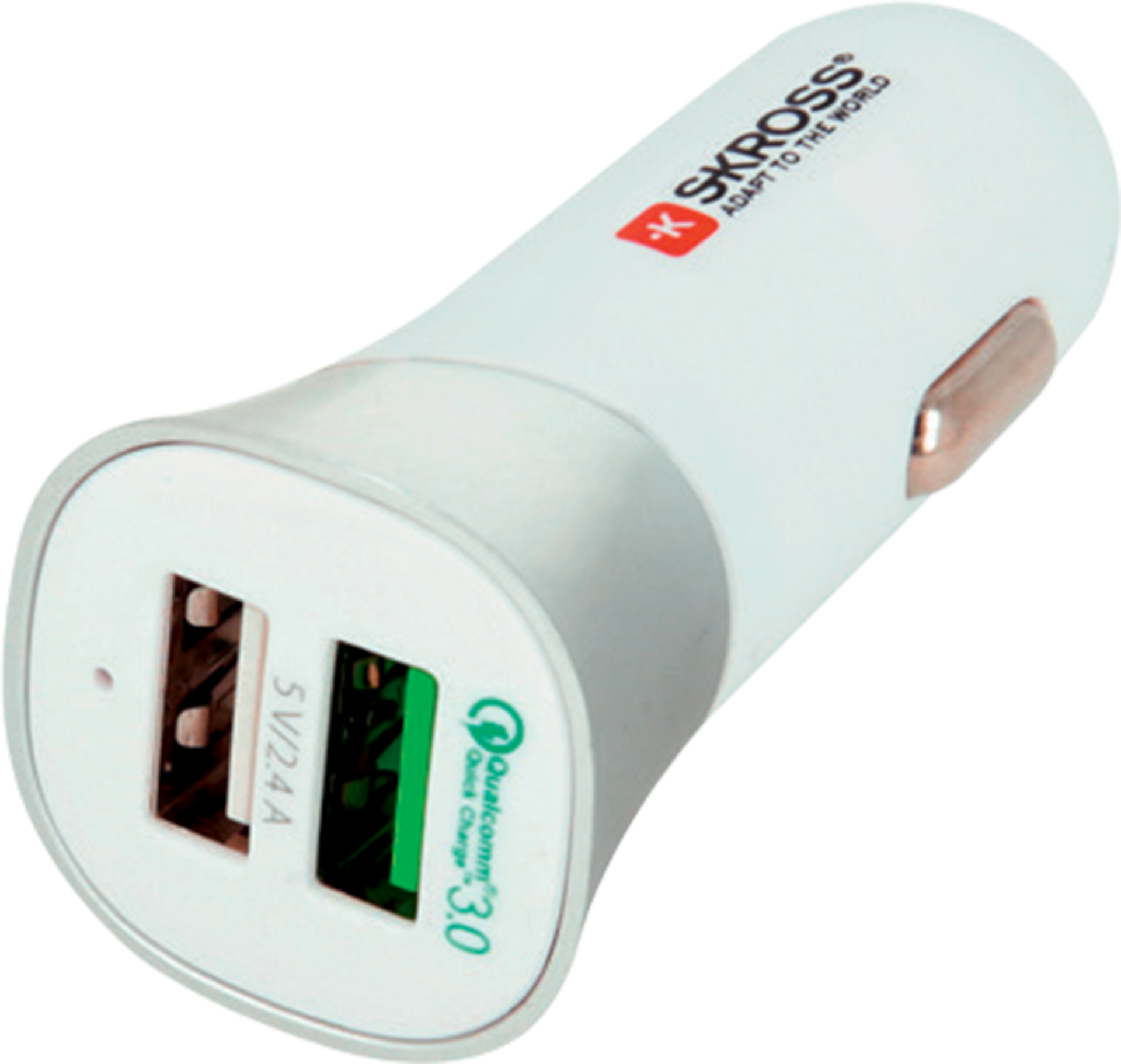 Skross Car USB Charger. Dual USB Car Charger - Quick Charge 3.0