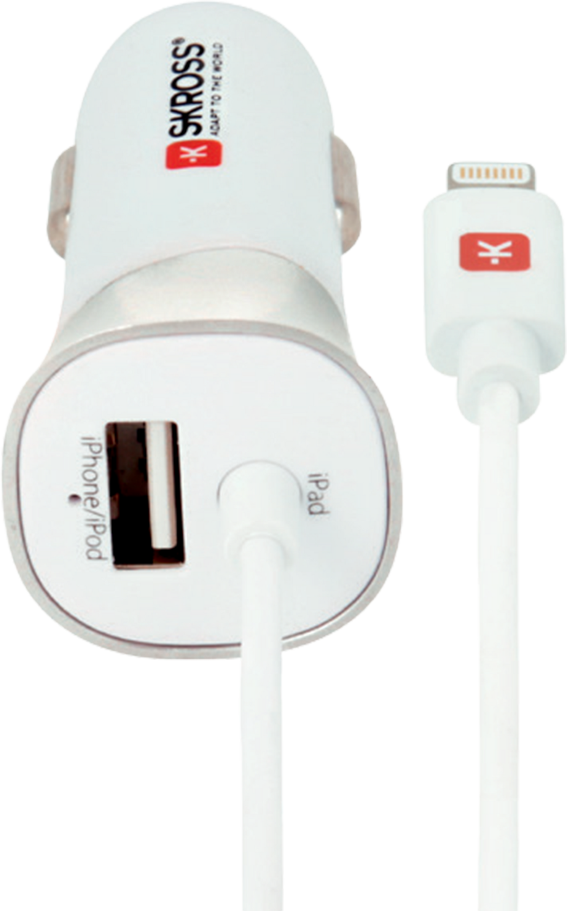 Skross Car USB Charger. USB Car Charger & Lightning Connector