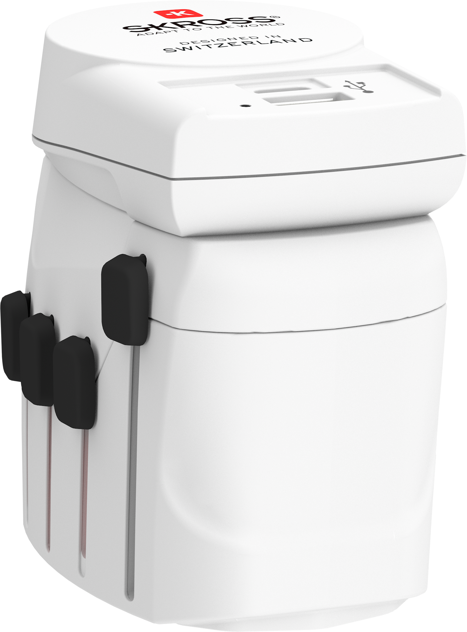 Skross 3-Pole PRO + USB AC Travel Adapter