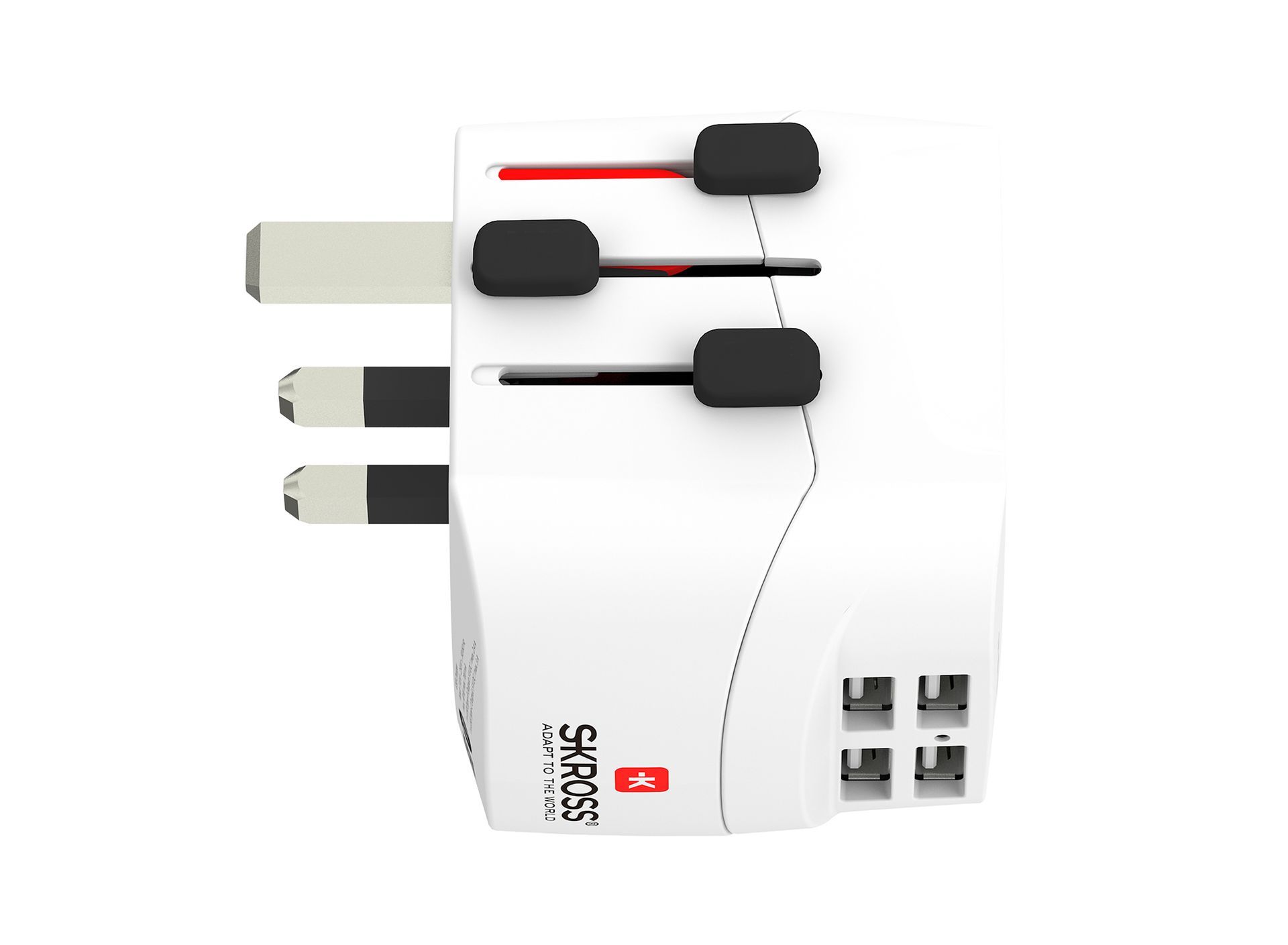 Skross PRO Light USB 4xA travel adapter UK