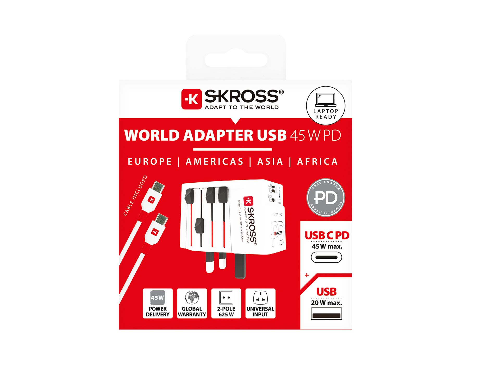 A picture of a world adapter usb 45w pd.