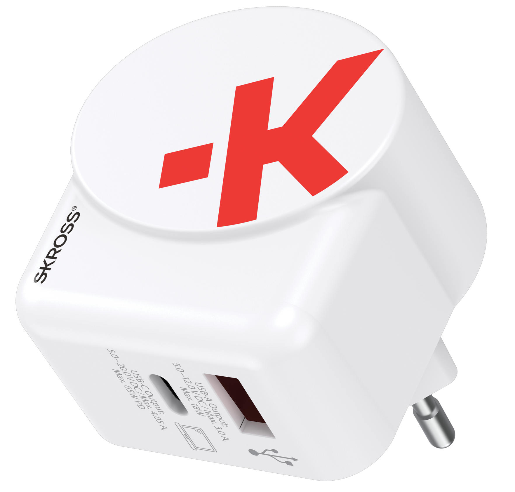 Skross power delivery USB Charger. Euro USB Charger AC65PD Front