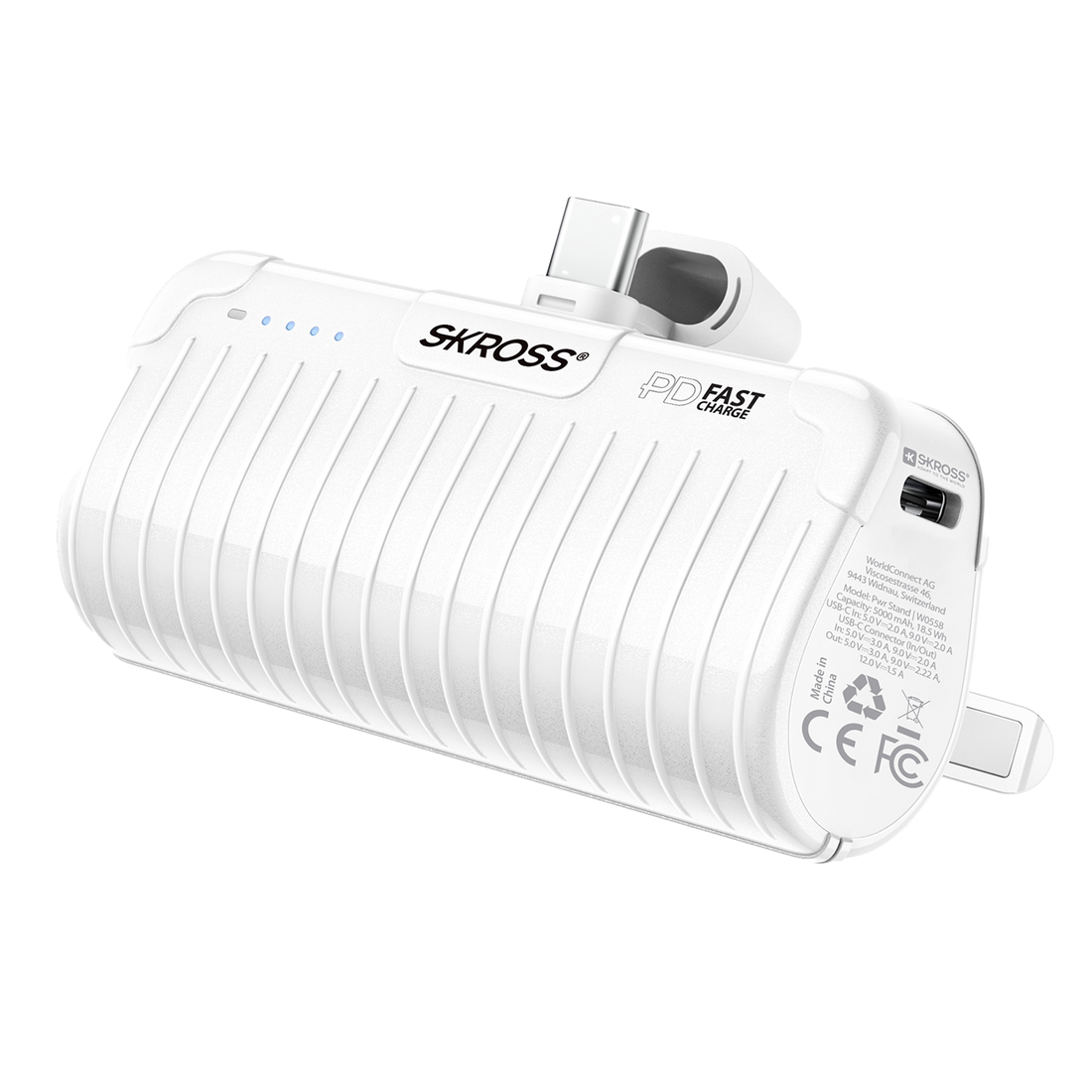5000 mAh power stand in white