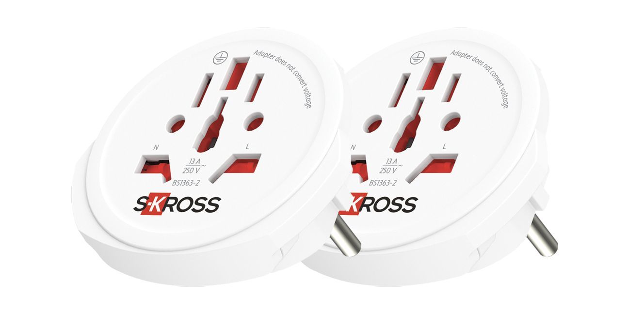 Skross World to Europe travel adapter right side on