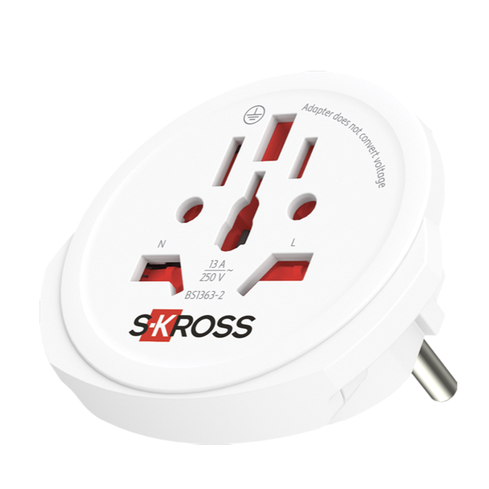 Skross 3-Pole World to Europe Travel Adapter