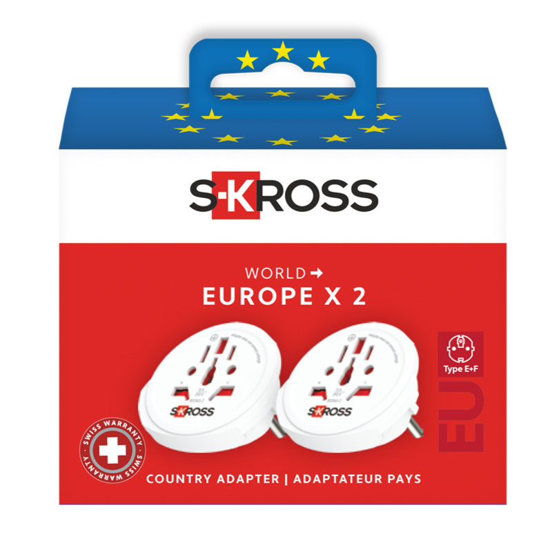 Skross 3-Pole World to Europe Travel Adapter Packaging